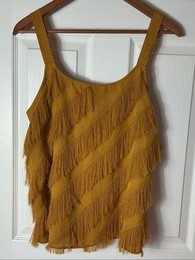 next Mustard Fringe Tank Top